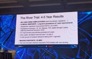 Long-term data support durability of River stent in IIH treatment